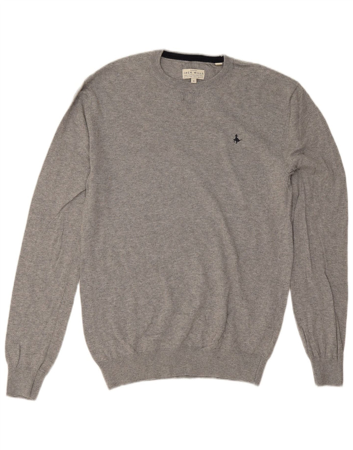 Jack Wills Pull à col rond pour homme en coton gris moyen
