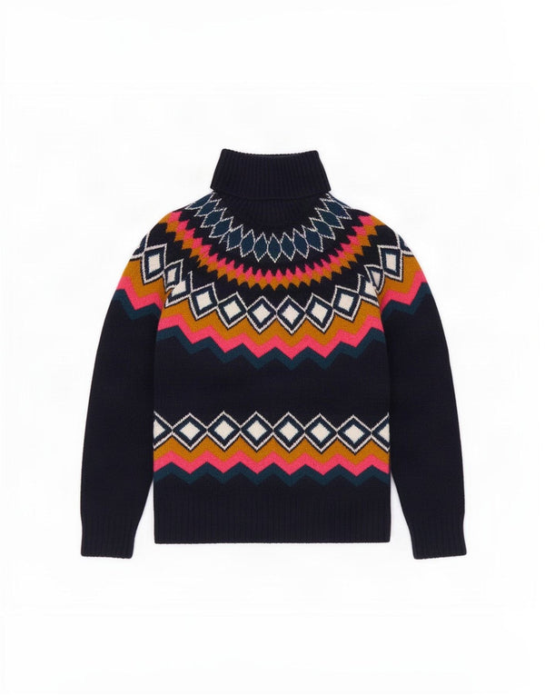 Marks & Spencer Pull col roulé pour femme UK 10 Small Bleu marine