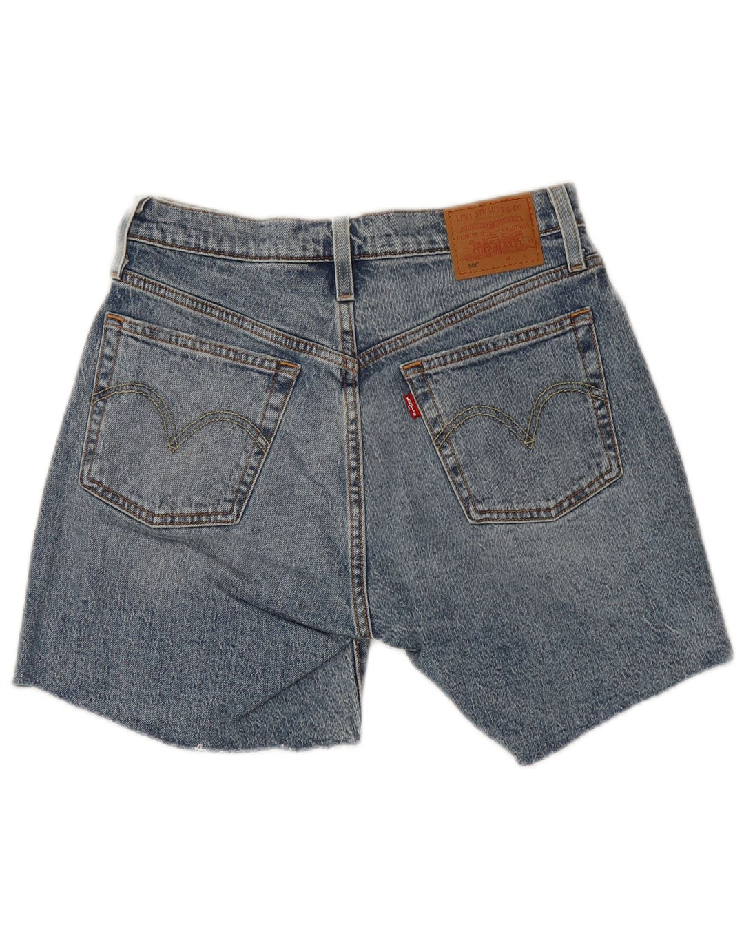 Levi's Short 501 Distressed Denim W27 Small Bleu Coton Femme