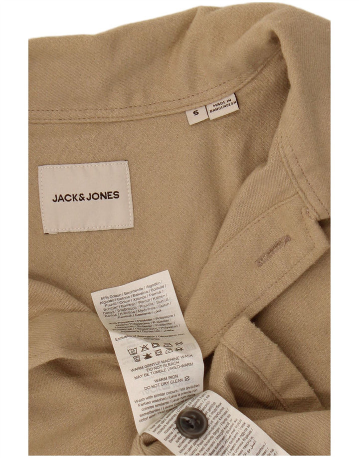 JACK & JONES Chemise Flanelle Homme Small Beige Coton