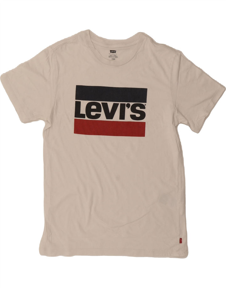 LEVI'S Mens Graphic T-Shirt Top Medium White Cotton Vintage Levi's and Second-Hand Levi's from Messina Hembry 
