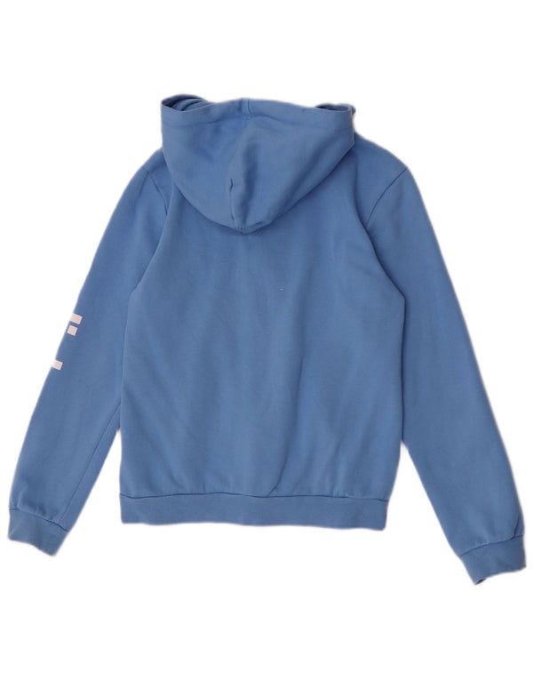 Adidas Pull à capuche zippé graphique pour garçon 11-12 ans Bleu Coton