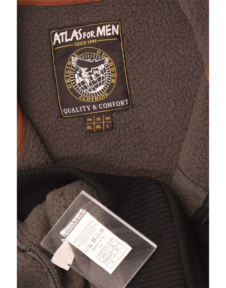 Atlas For Men Veste polaire pour homme Large Noir Colorblock Polyester