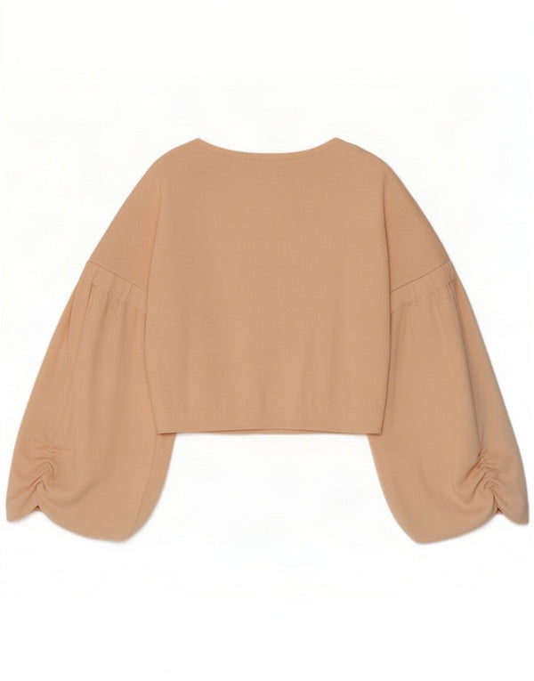 Zara Haut court à manches longues pour femme UK 10 Small Rose