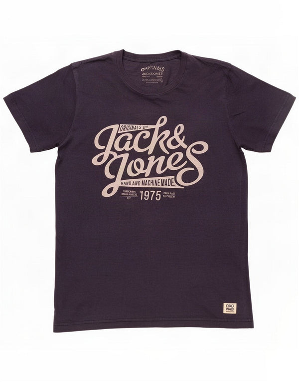 Jack & Jones T-shirt graphique pour homme Petit coton bleu marine