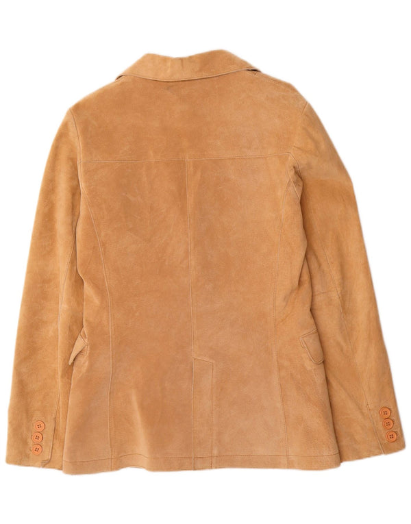 Conbipel Veste Blazer En Daim À 2 Boutons Femme IT 44 Cuir Beige Moyen