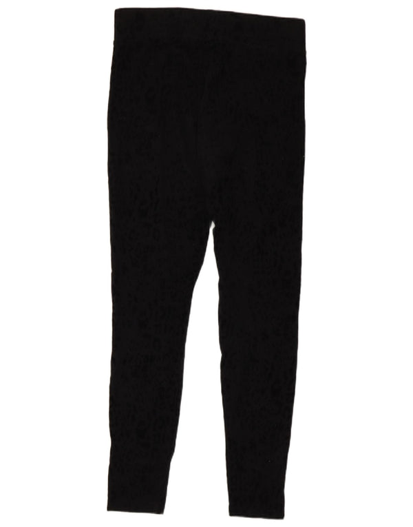 Marks & Spencer Leggings pour femmes UK 10 petit coton imprimé animal noir