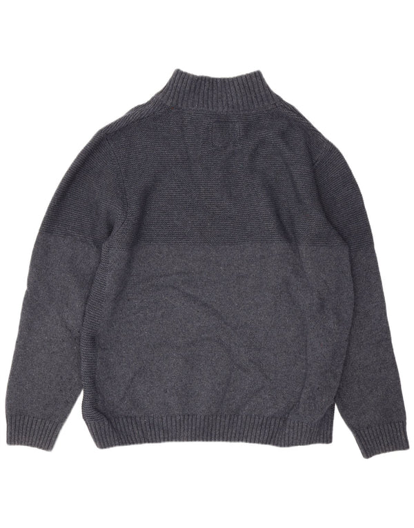 Weird Fish Pull à col zippé pour homme 2XL Bleu marine Polyester