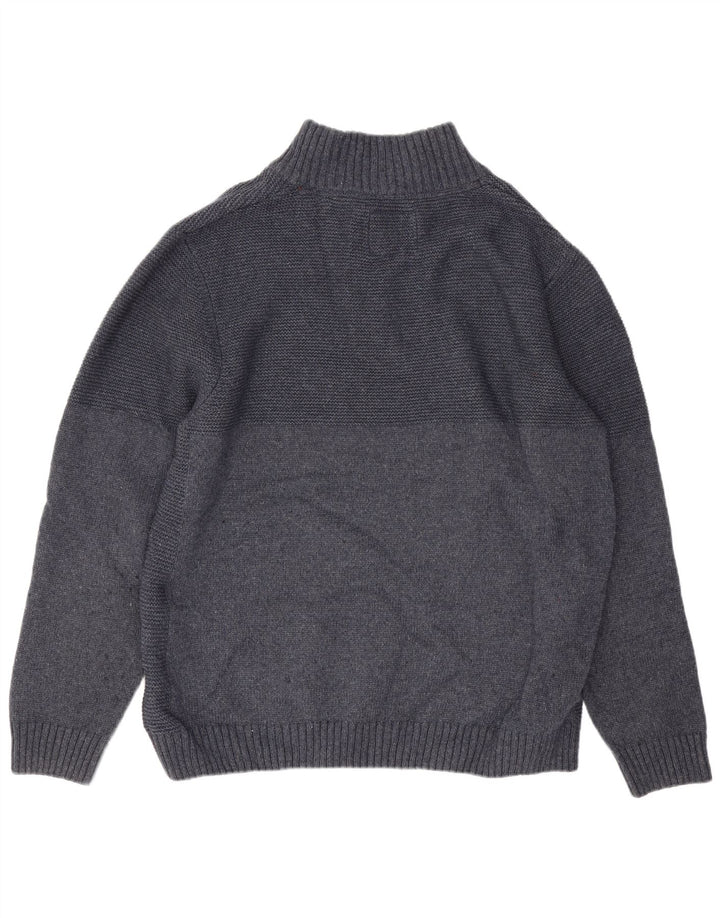 Weird Fish Pull à col zippé pour homme 2XL Bleu marine Polyester