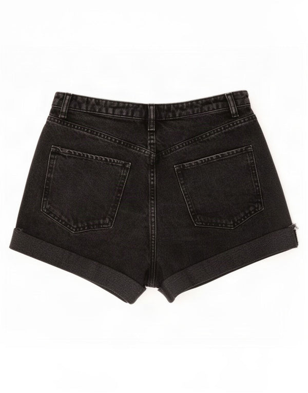 Zara Short en jean taille haute pour femme EU 38 Small W28 Coton noir