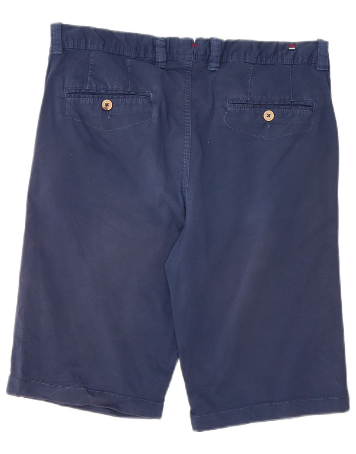 vintage Mens Chino Shorts W33 Coton Bleu Marine Moyen