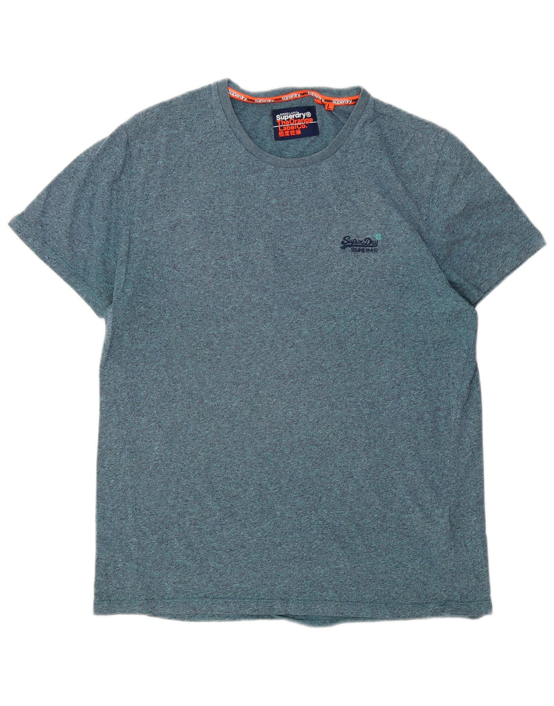 Superdry Homme T-Shirt Top Large Bleu Moucheté
