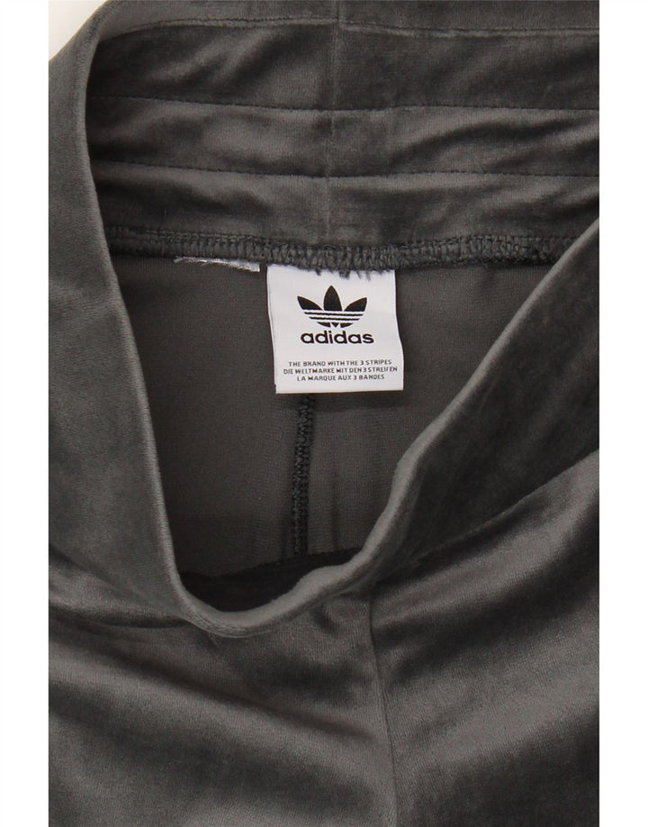 ADIDAS Womens Velour Leggings UK 6 XS Grey Vintage Adidas and Second-Hand Adidas from Messina Hembry 