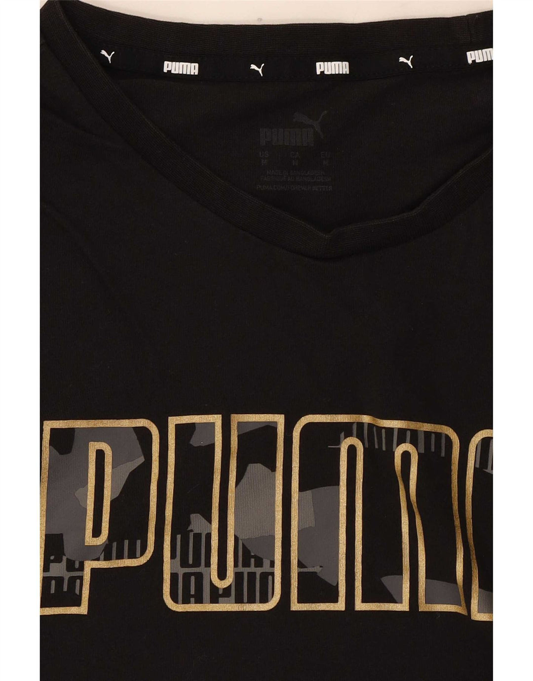 Puma T-shirt graphique pour femme UK 14 Noir moyen