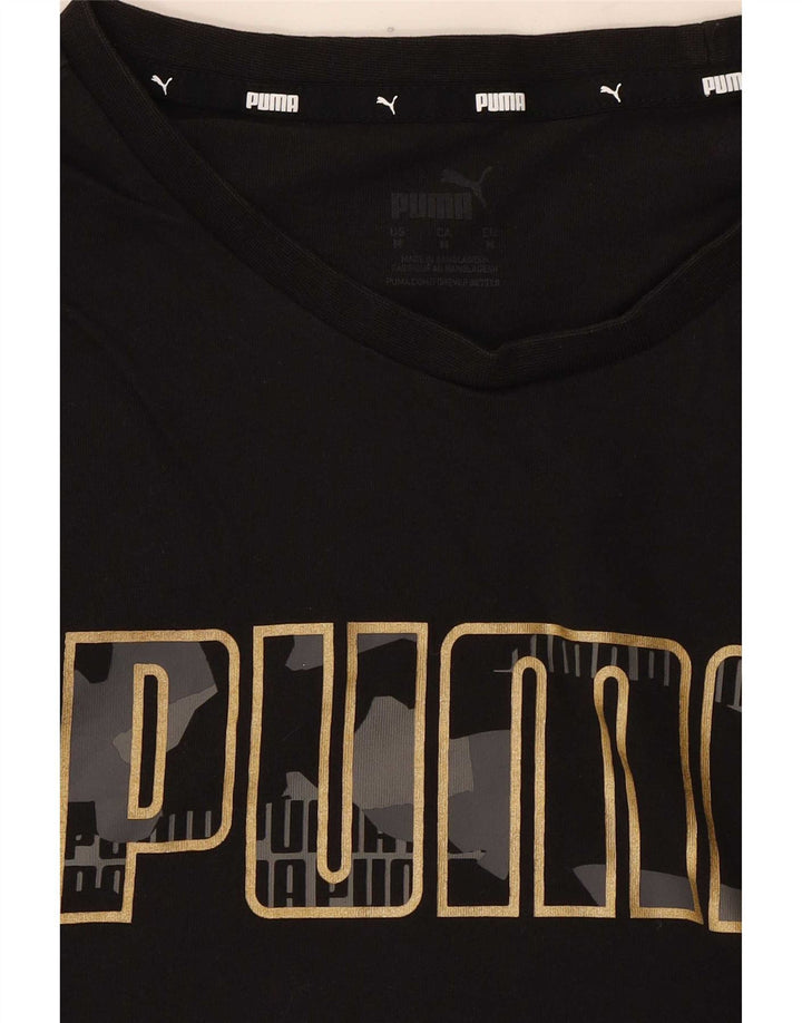 Puma T-shirt graphique pour femme UK 14 Noir moyen