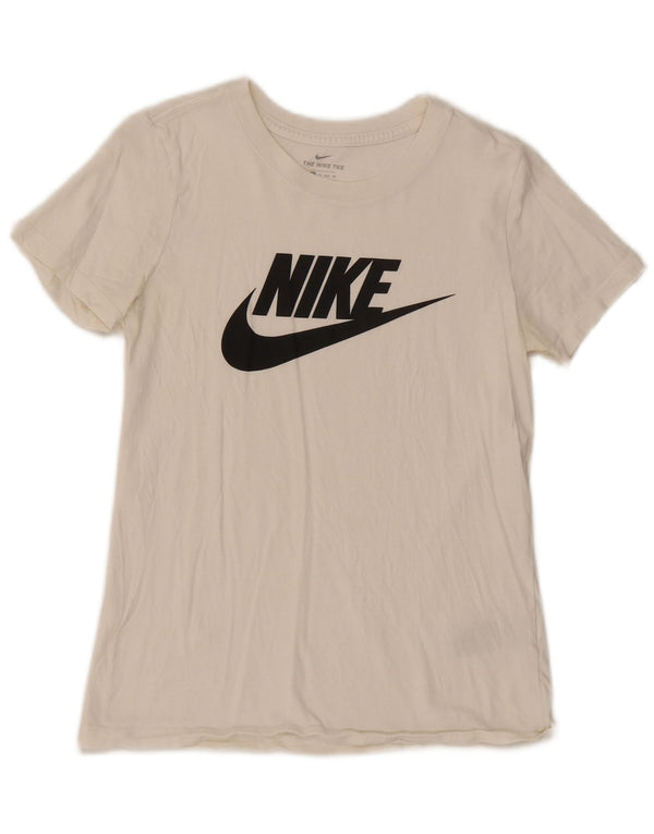 Nike T-shirt graphique pour femme UK 6 XS Blanc Coton