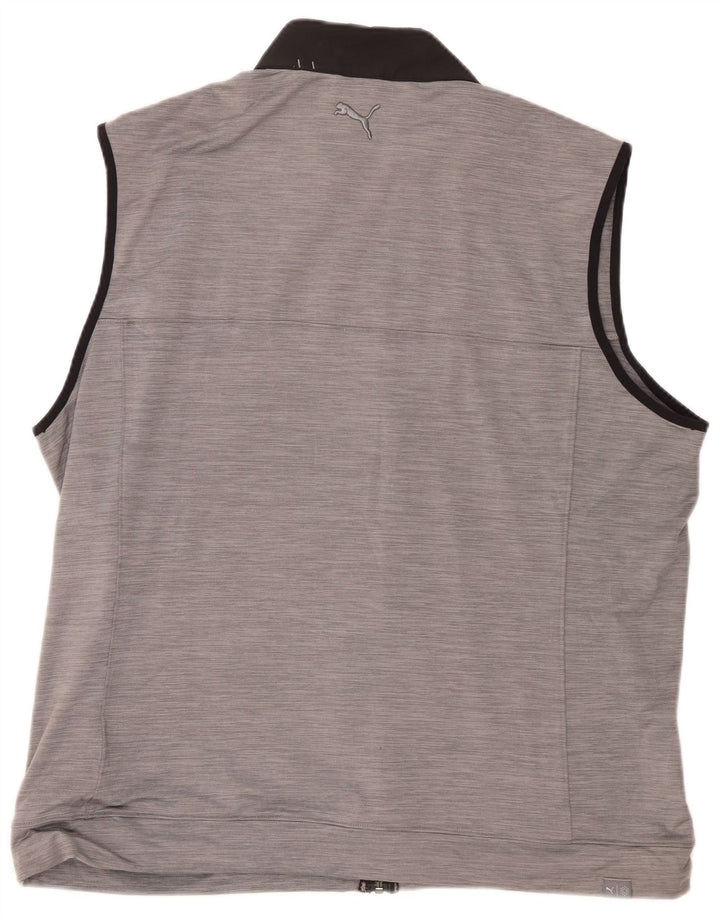 Puma Veste de survêtement sans manches pour homme XL Gris Colorblock Polyester