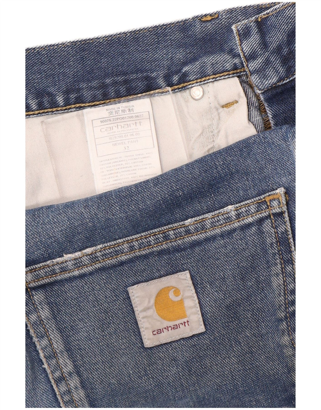 Carhartt Jean droit homme W32 L30 bleu coton