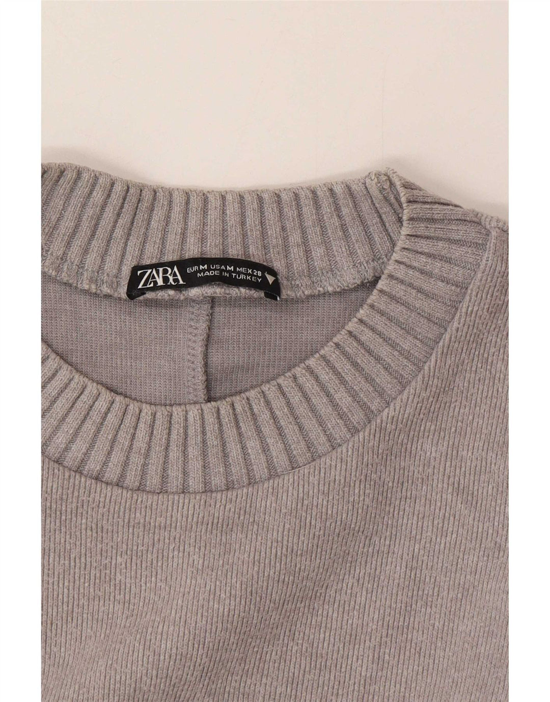 Zara Womens Loose Fit Blouse Top UK 14 Gris Moyen