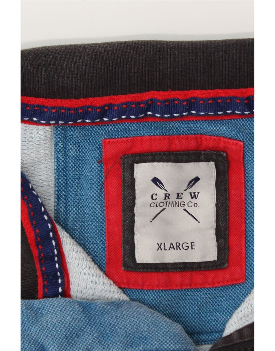 CREW CLOTHING Sweat-Shirt Col Zippé Homme XL Bleu Coton