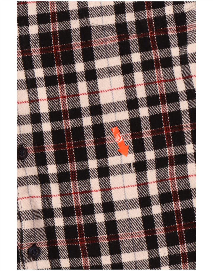 Jack Wills Chemise en flanelle à carreaux pour homme Coupe classique XL Noir à carreaux en coton