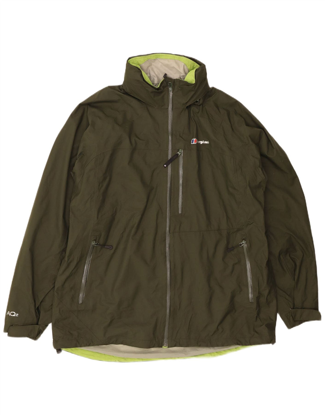 BERGHAUS Veste de pluie à capuche pour homme UK 44 2XL Kaki Nylon