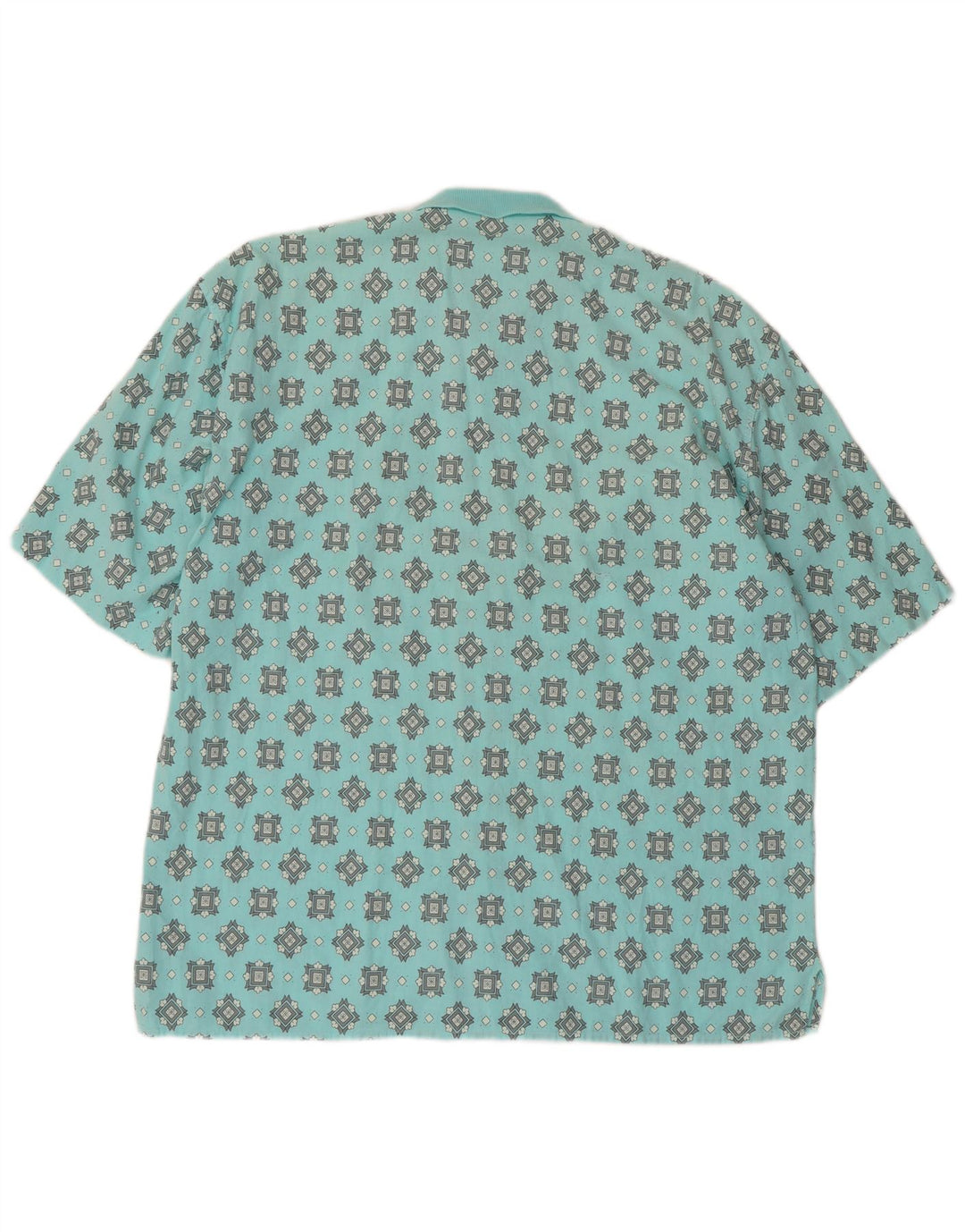 vintage Chemise à manches courtes pour hommes Grand Turquoise Géométrique