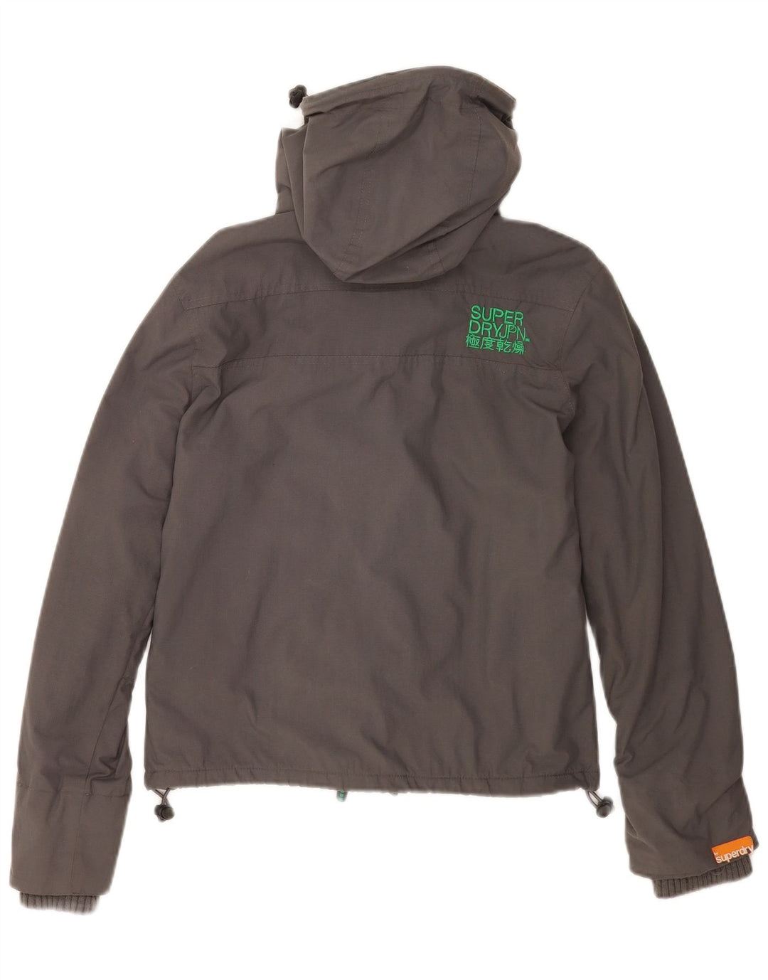 Superdry Veste coupe-vent à capuche pour femme UK 10 Small Gris Nylon
