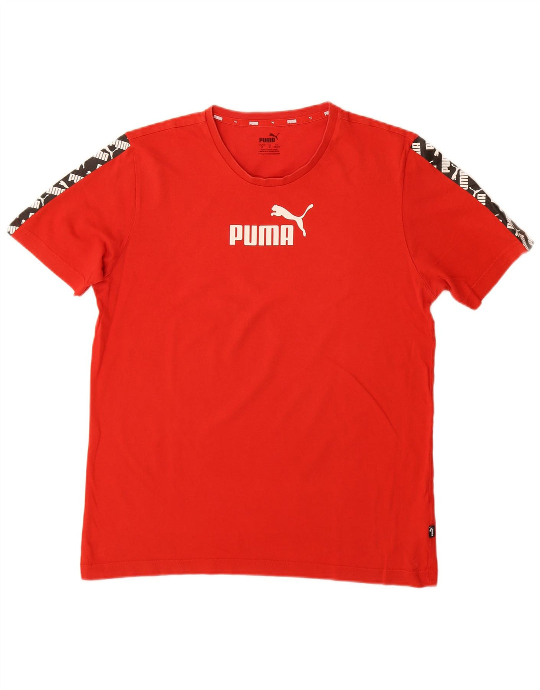 PUMA T-Shirt Graphique Homme Rouge Moyen Colourblock Cotton