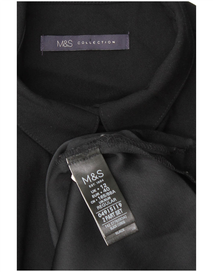 MARKS & SPENCER Robe chemise régulière pour femme UK 12 Noir moyen