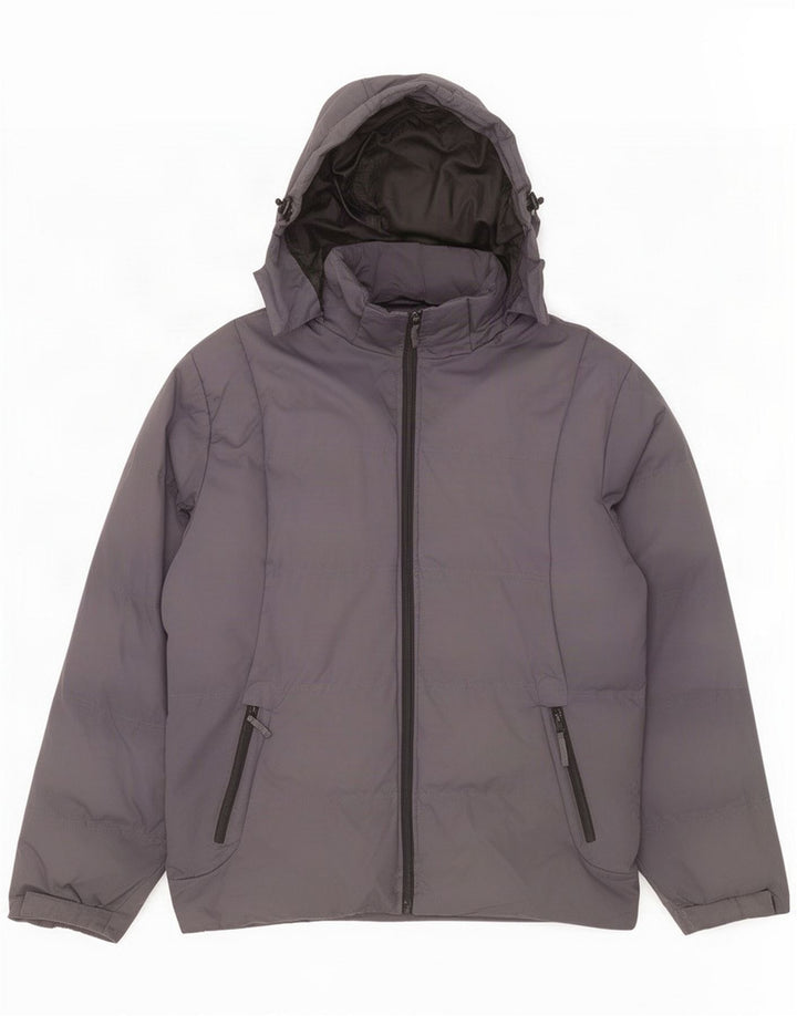 MC Kee's Veste matelassée à capuche pour homme UK 40 Large Gris Polyester
