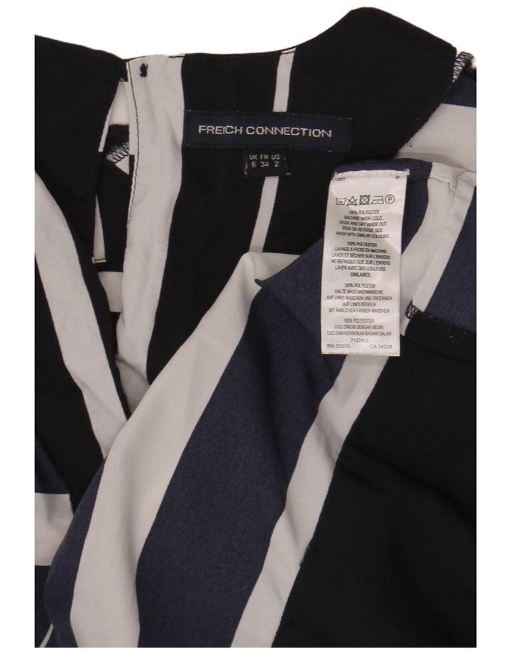 French Connection Robe droite pour femme UK 6 XS Bleu marine rayé en polyester