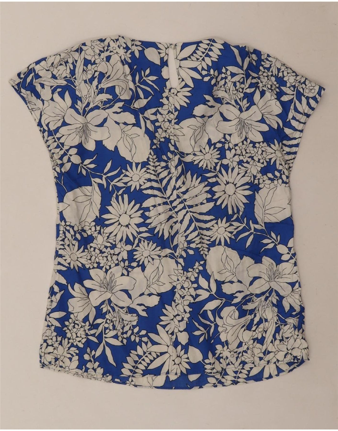 BODEN Femme Chemisier Top UK 8 Petit Bleu Floral Viscose