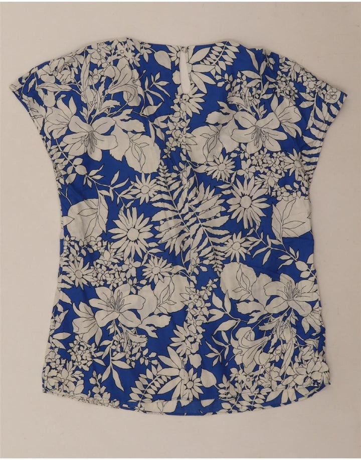 BODEN Femme Chemisier Top UK 8 Petit Bleu Floral Viscose