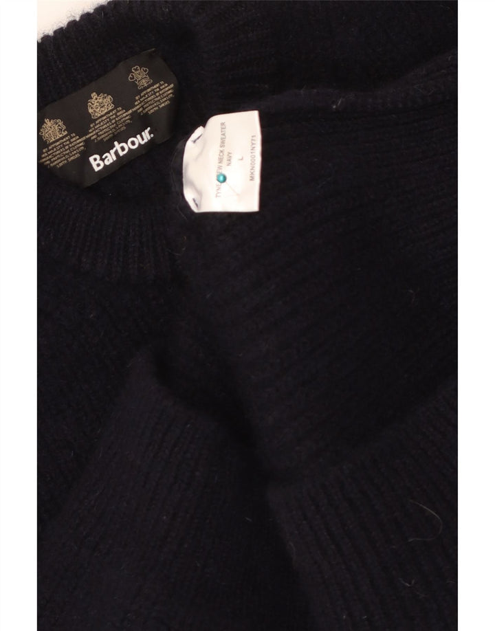 Barbour Pull ras du cou pour homme en laine vierge bleu marine Large