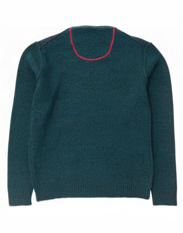 White Stuff Pull à col en V pour femme UK 46 Large Laine mouchetée verte