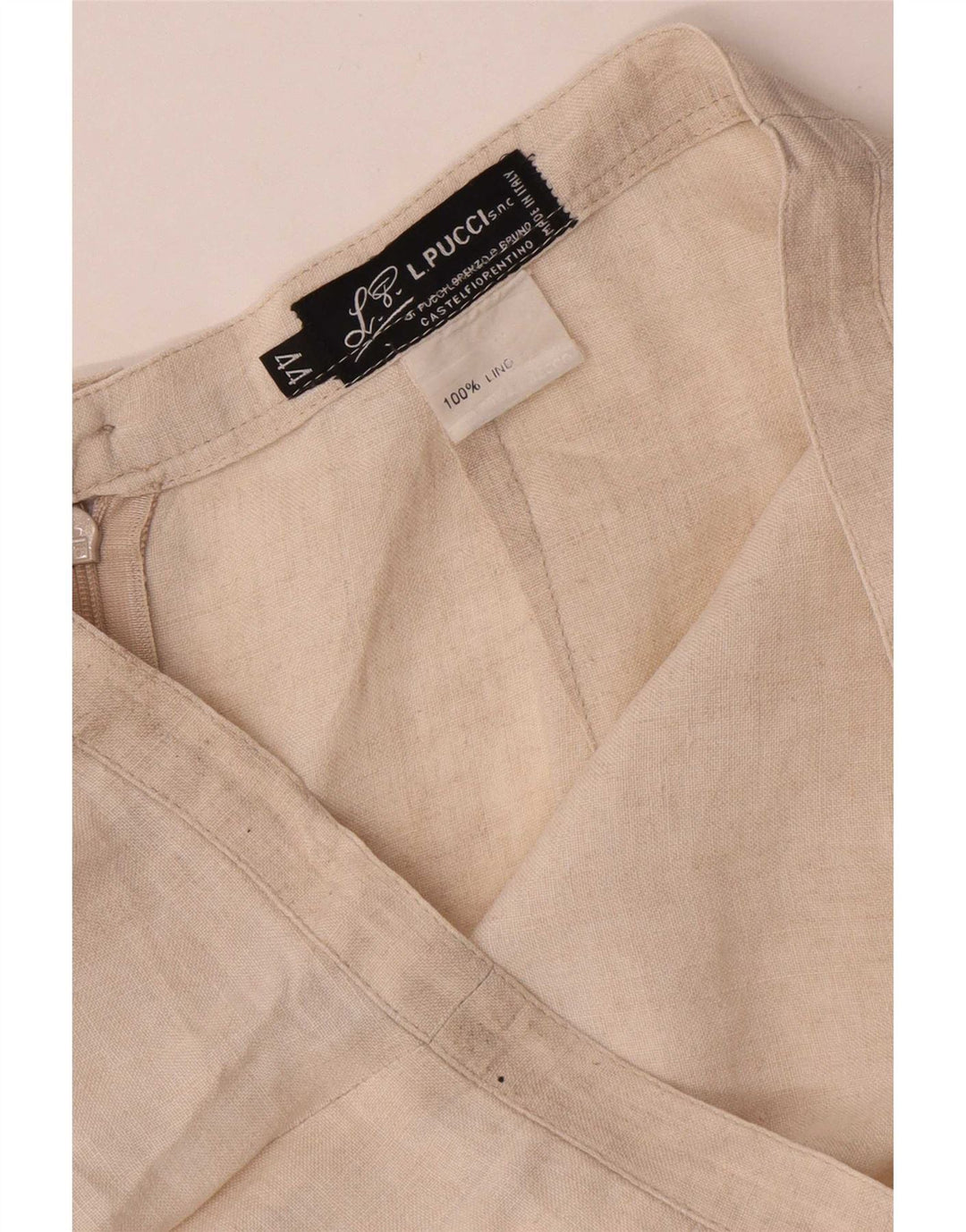 L.Pucci Jupe Midi Femme IT 44 Medium W28 Lin Beige