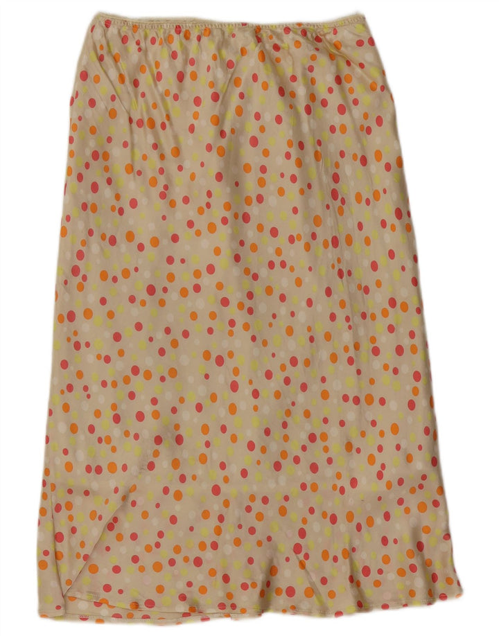 VINTAGE Jupe Maxi Femme W26 Petit Pois Beige