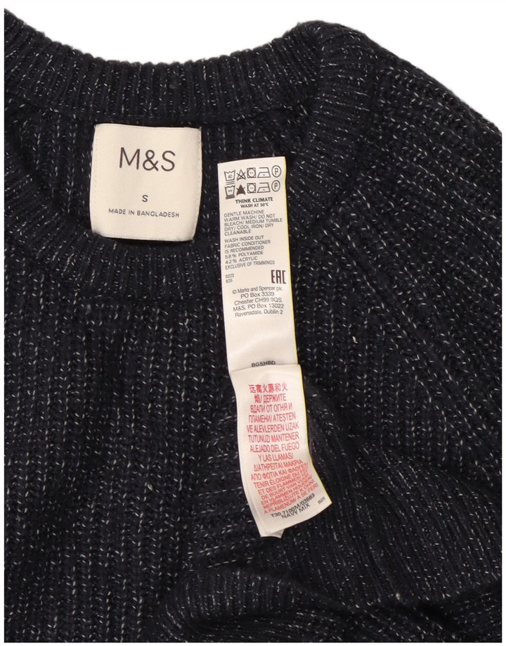 Marks & Spencer Pull col rond homme petit bleu marine polyamide