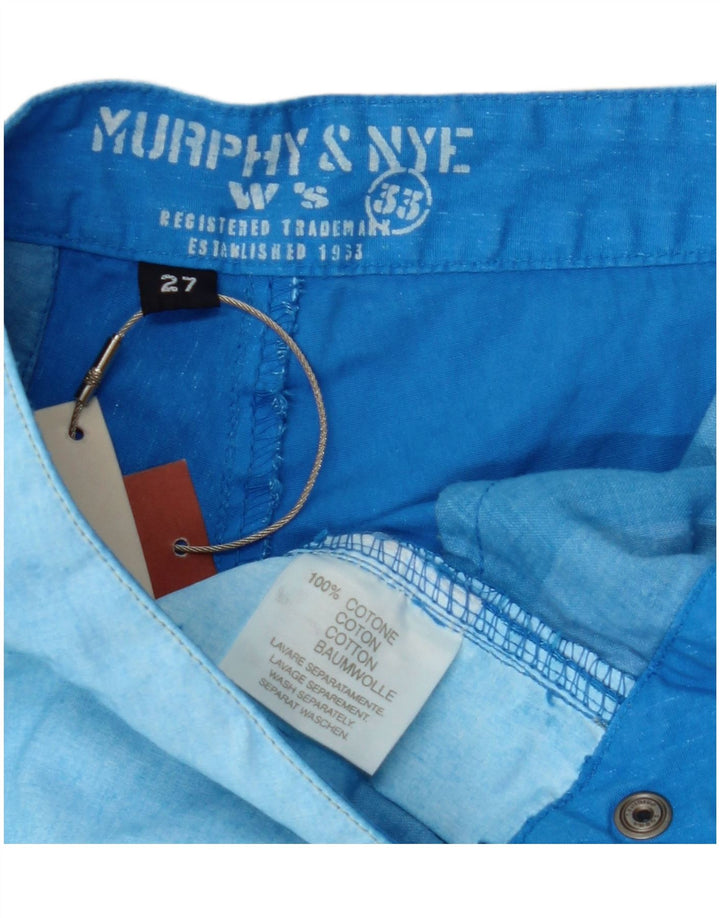 MURPHY & NYE Pantalon Chino Droit Femme W27 L27 Bleu Coton