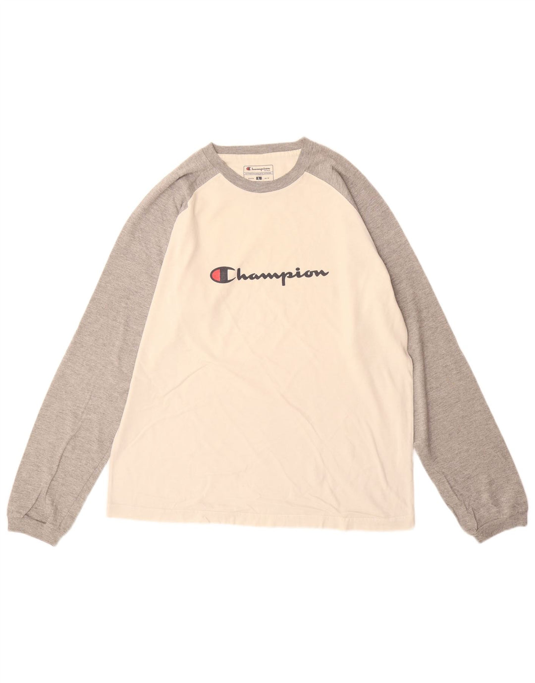 Champion Haut graphique à manches longues pour hommes, grand color block blanc