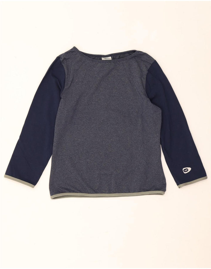 Nike Haut à manches longues pour femme US 4/6 Small Bleu marine Colorblock Nylon