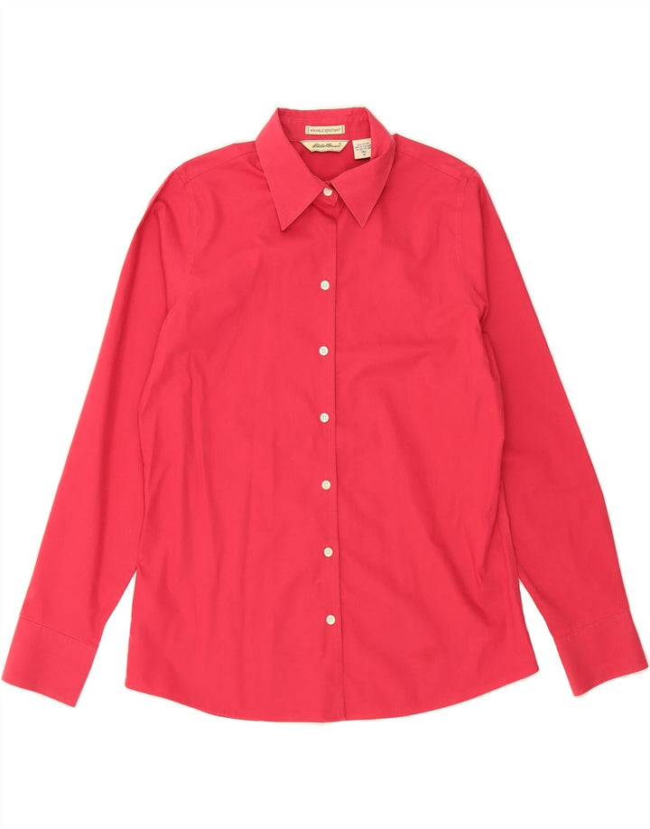 EDDIE BAUER Womens Tall Shirt UK 14 Medium Red Cotton Vintage Eddie Bauer and Second-Hand Eddie Bauer from Messina Hembry 