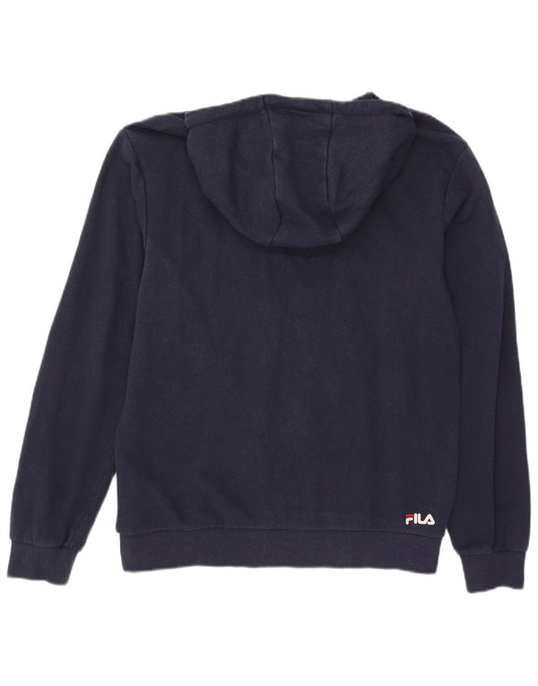 Fila Pull à capuche pour homme UK 38/40 Bleu marine moyen en coton colour block