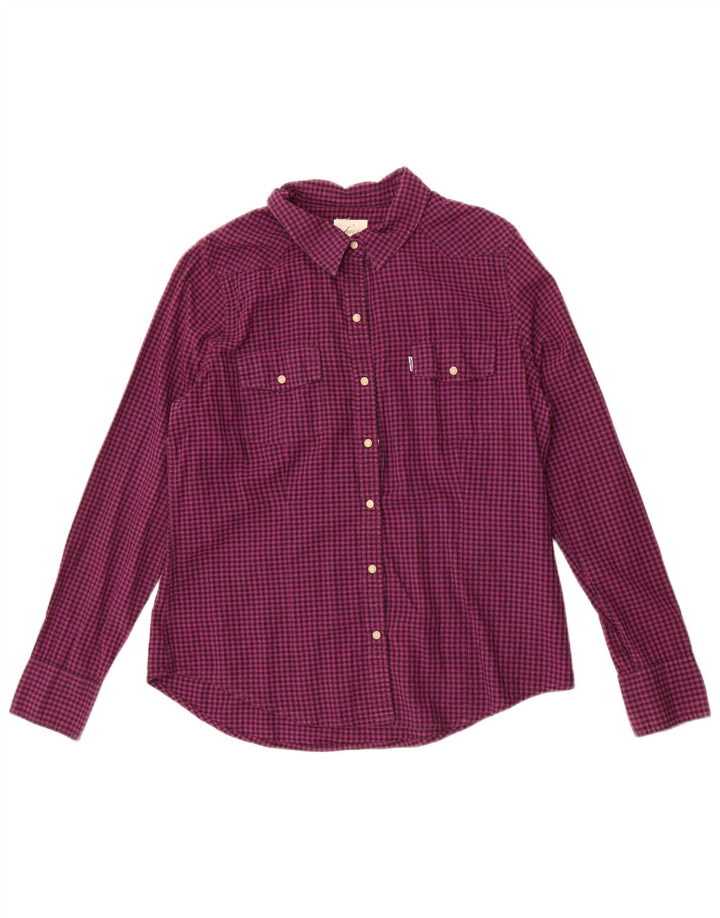 Levi's Chemise Femme UK 16 Large Violet Vichy Coton