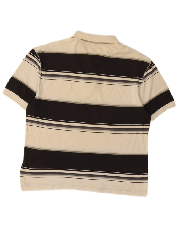 Nike Polo Homme UK 42/44 Large Beige Rayé
