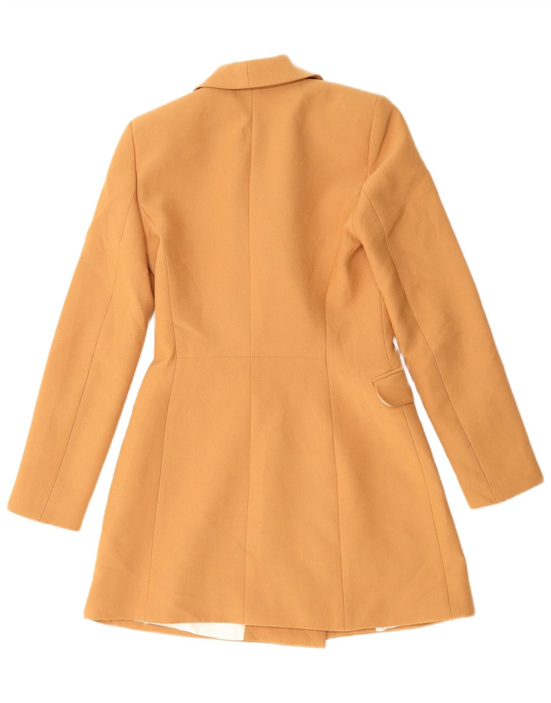Zara Veste blazer longue à double boutonnage pour femme UK 6 XS Orange Polyester