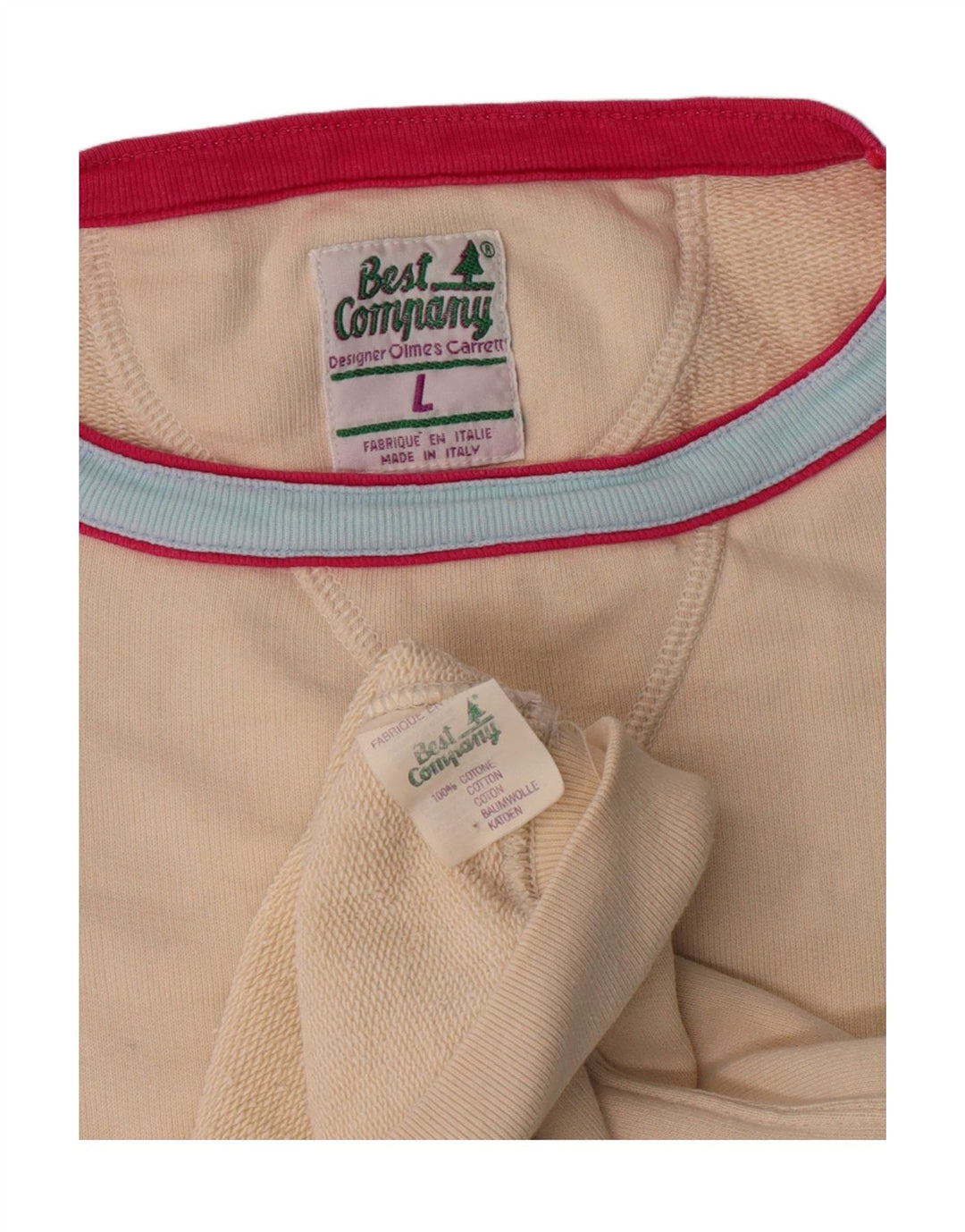 Best Company Sweat-shirt graphique à manches courtes pour homme en coton beige Taille L