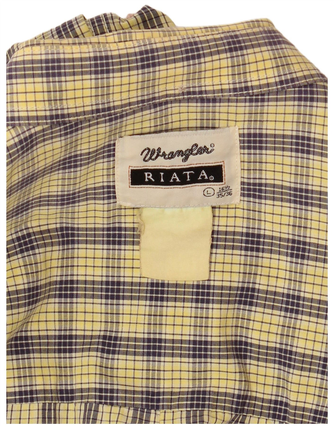 Wrangler Chemise Riata pour homme Taille 16 1/2 Grand carreaux jaunes