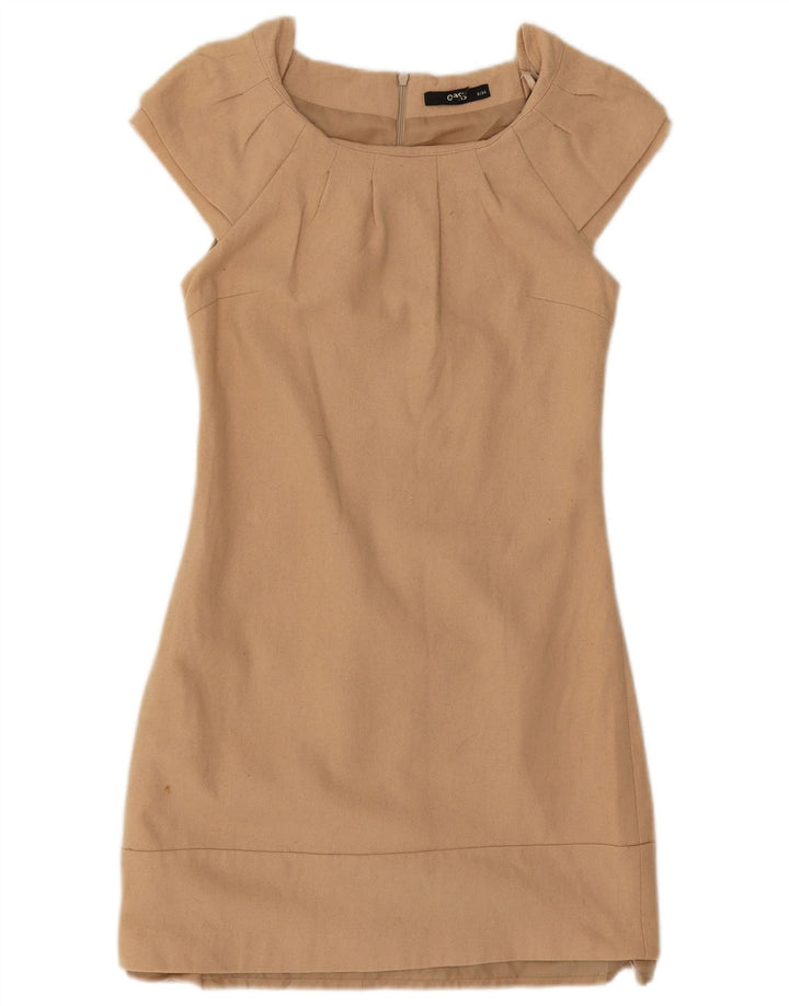 Oasis Robe fourreau pour femme UK 8 Petite laine beige